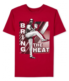Childrens Place Red Baseball Bring The Heat Graphic Tee